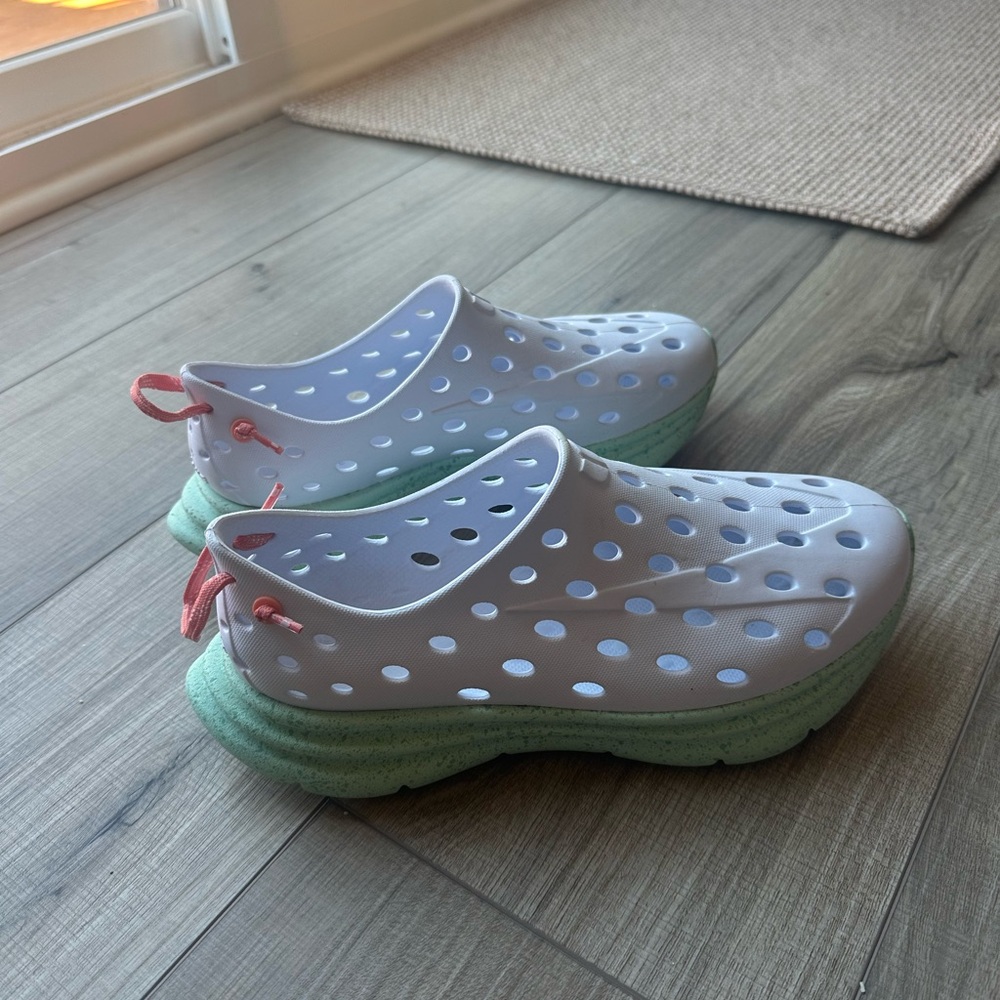 White, green and pink Kane Footwear Recovery Shoes